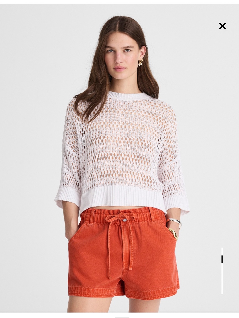 Madewell Terracotta Relaxed Fit Pull-On Cotton Tencel Blend 3” Inseam Shorts
